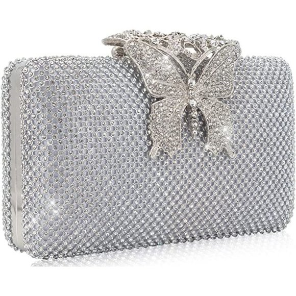 NEW Sparkling Bling Swarovski Crystal Rhinestone Clutch Butterfly Purse … - Picture 11 of 13
